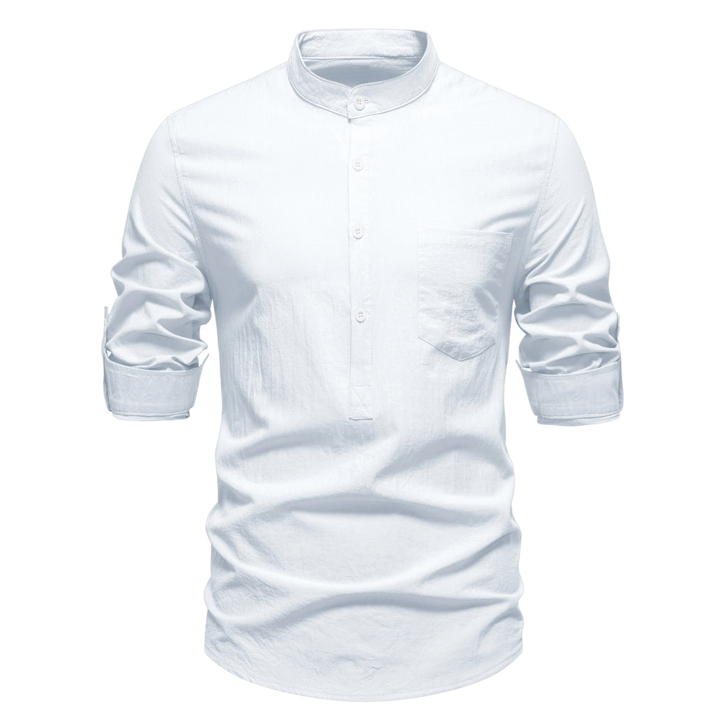 Men’s Everyday Cotton Shirt – Adjustable Sleeves Casual Wear