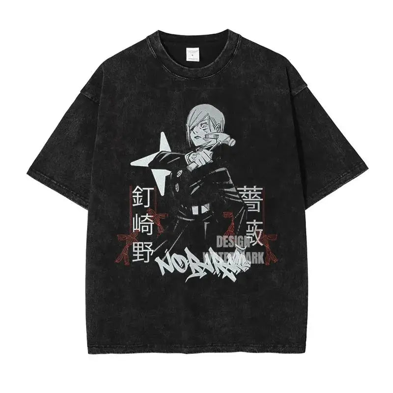 Retro Jujutsu Kaisen Anime Print Unisex Cotton T-Shirt – Casual, Loose & Street Style