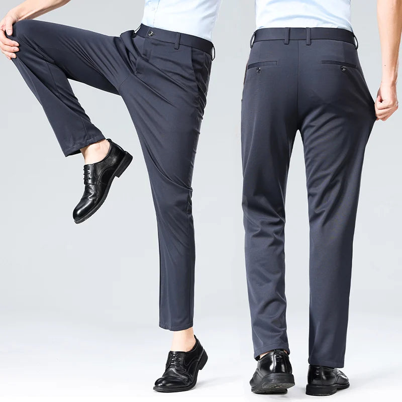 Silky Summer Men’s Pants – Stretch, Cool & No-Iron Casual Trousers