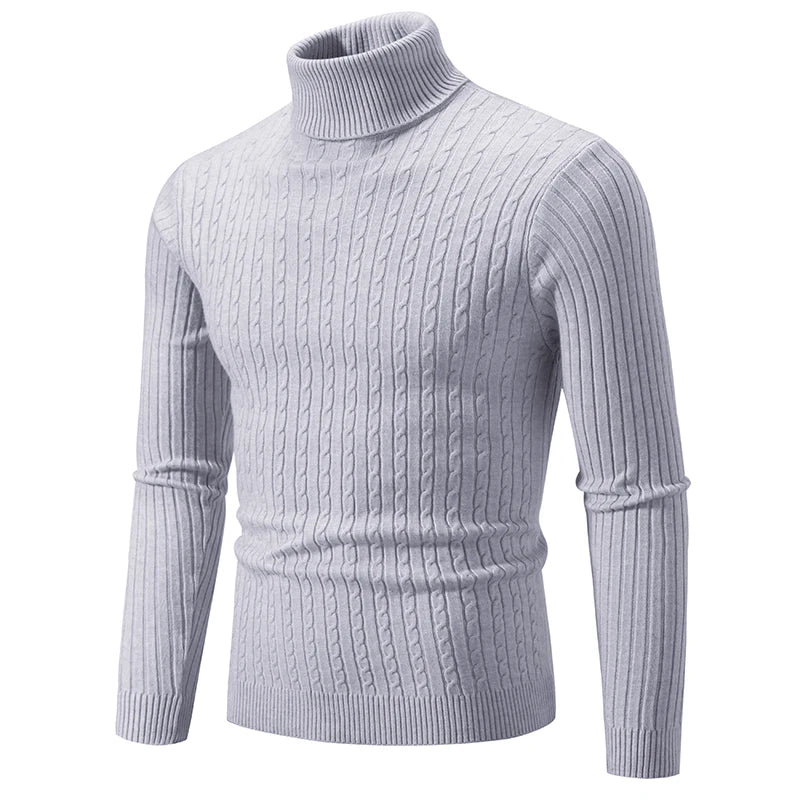 Luxury Men’s Turtleneck Pullover – Warm Winter Casual Knit Top