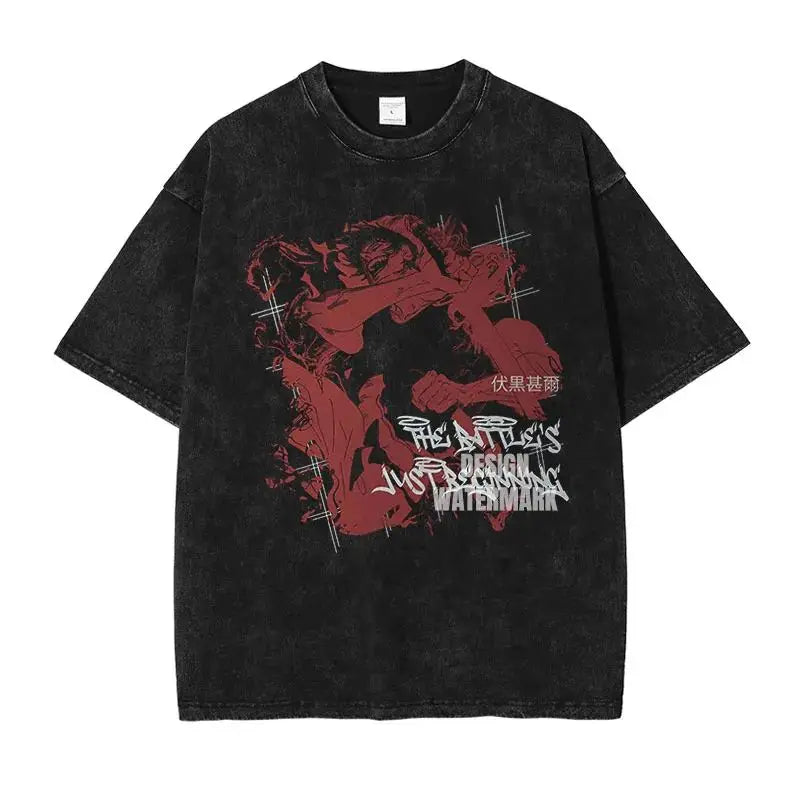 Retro Jujutsu Kaisen Anime Print Unisex Cotton T-Shirt – Casual, Loose & Street Style