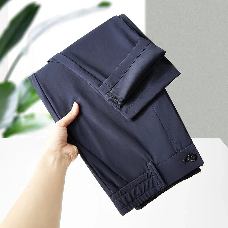 Korean Style Men’s Slim Trousers – Stretch Elastic Business Casual Pants