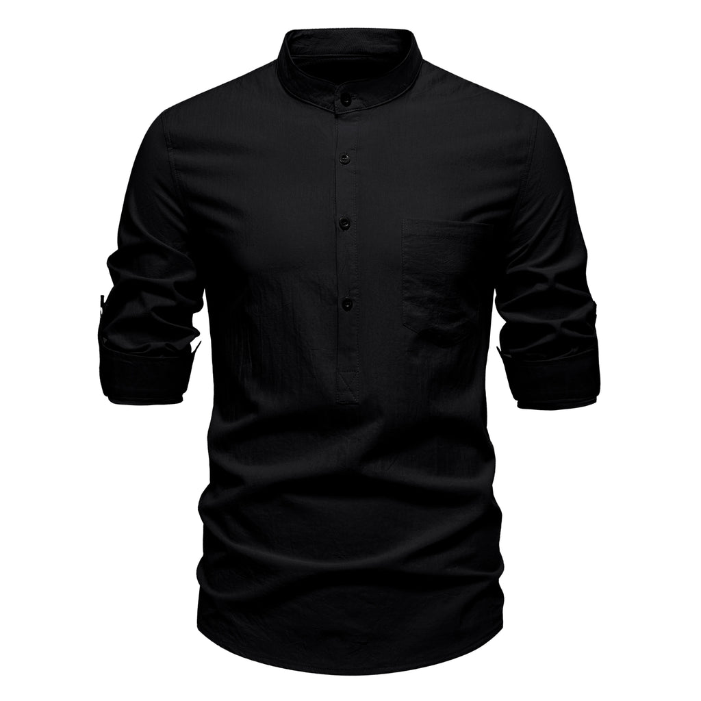 Men’s Everyday Cotton Shirt – Adjustable Sleeves Casual Wear