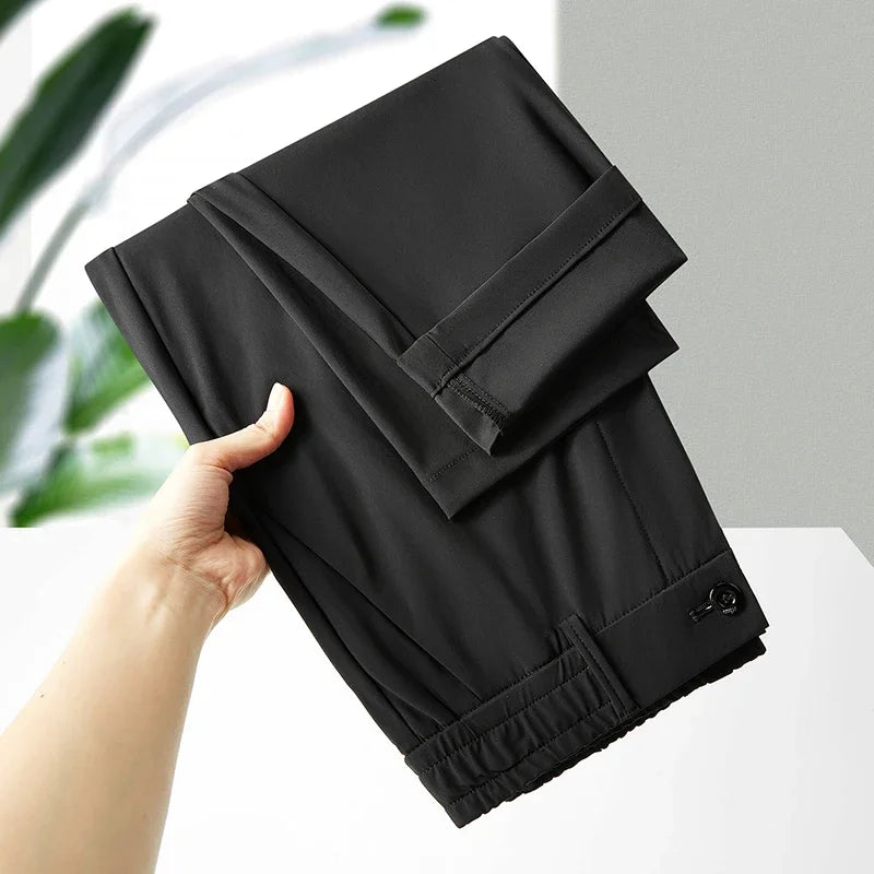 Korean Style Men’s Slim Trousers – Stretch Elastic Business Casual Pants