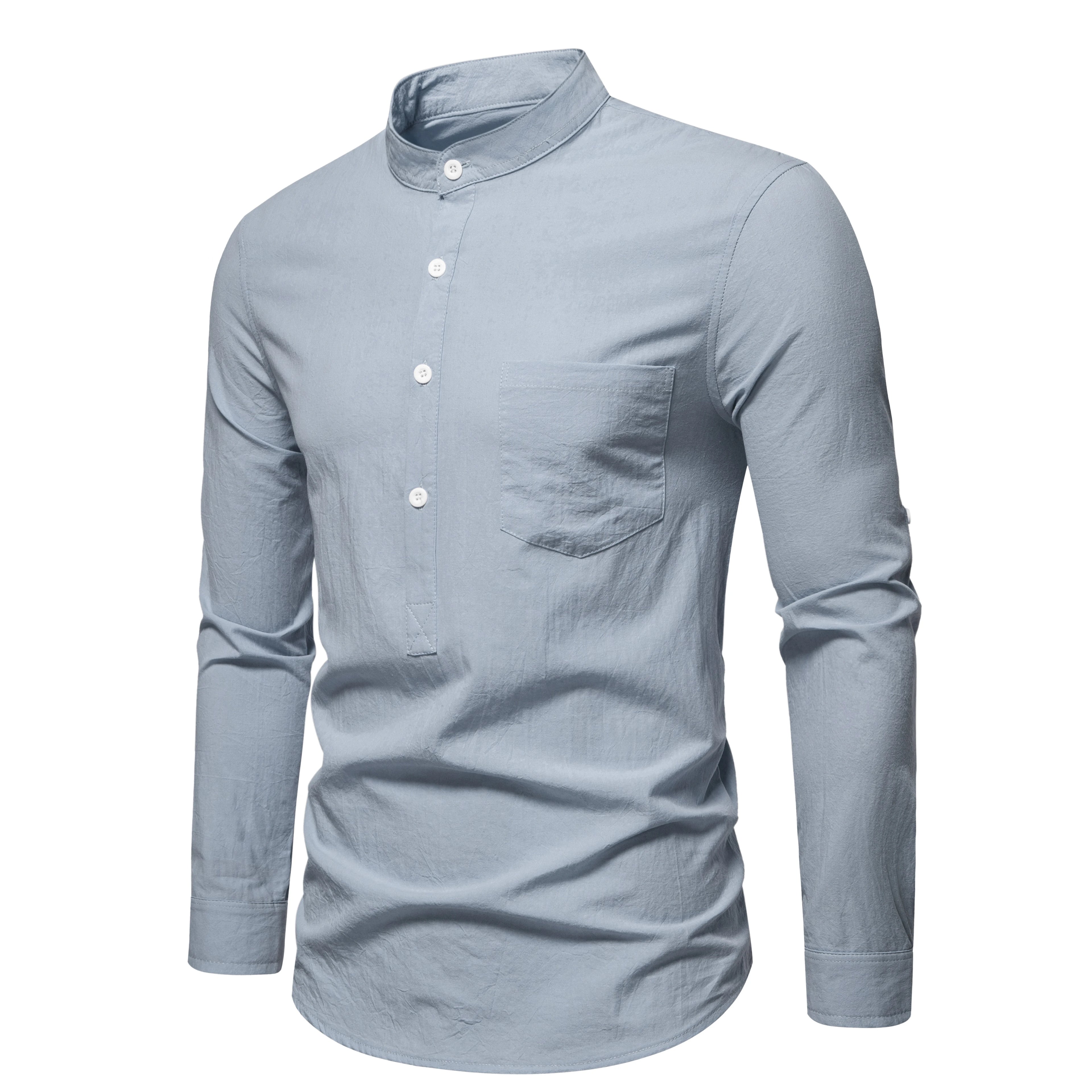 Men’s Everyday Cotton Shirt – Adjustable Sleeves Casual Wear