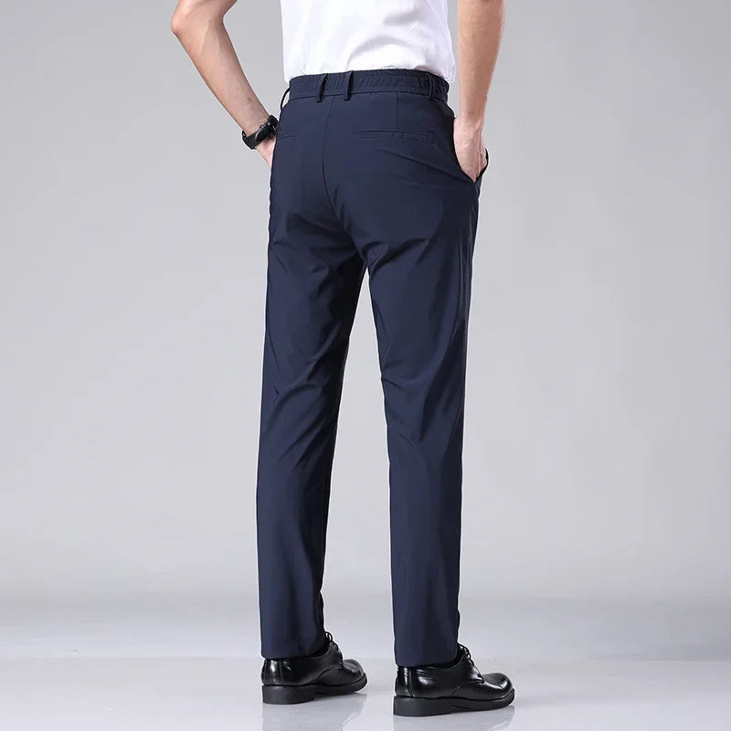 Korean Style Men’s Slim Trousers – Stretch Elastic Business Casual Pants