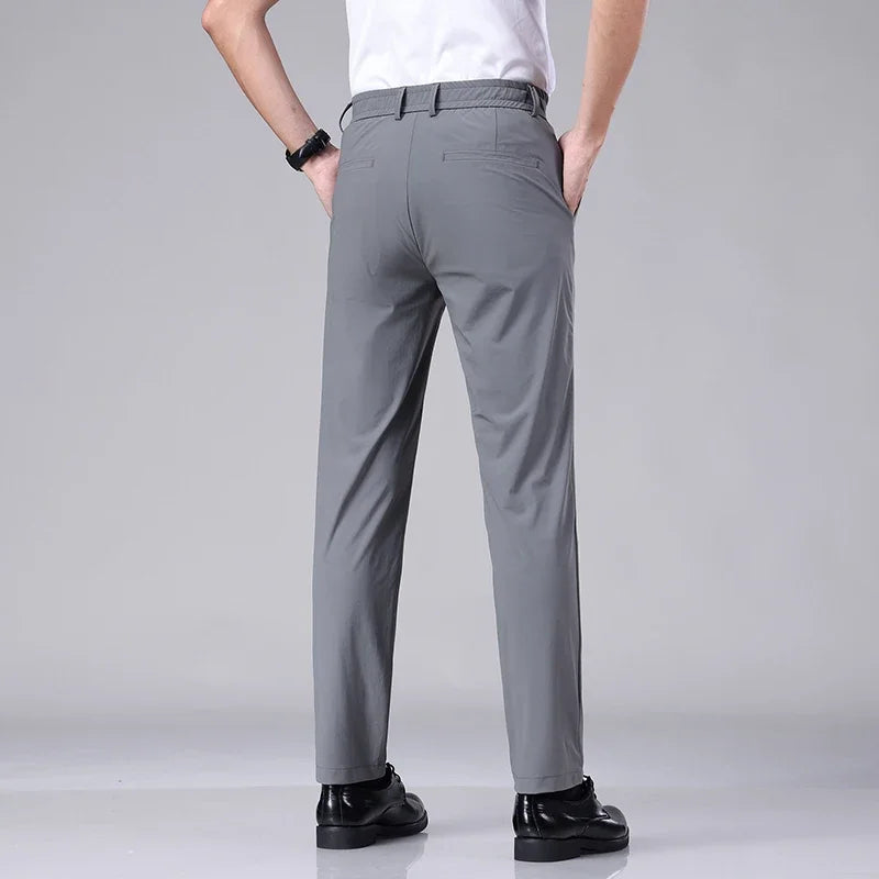 Korean Style Men’s Slim Trousers – Stretch Elastic Business Casual Pants