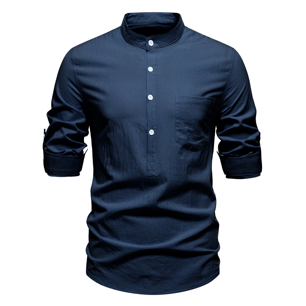 Men’s Everyday Cotton Shirt – Adjustable Sleeves Casual Wear