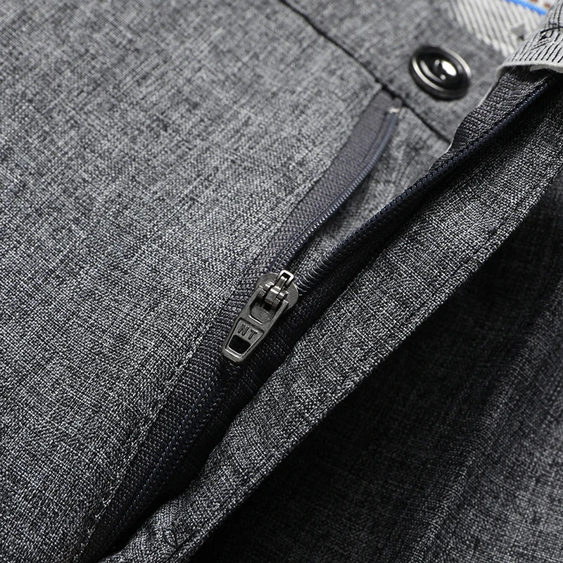 Men’s Elastic Waist Formal Pants – Summer/Autumn Casual Dress Trouser