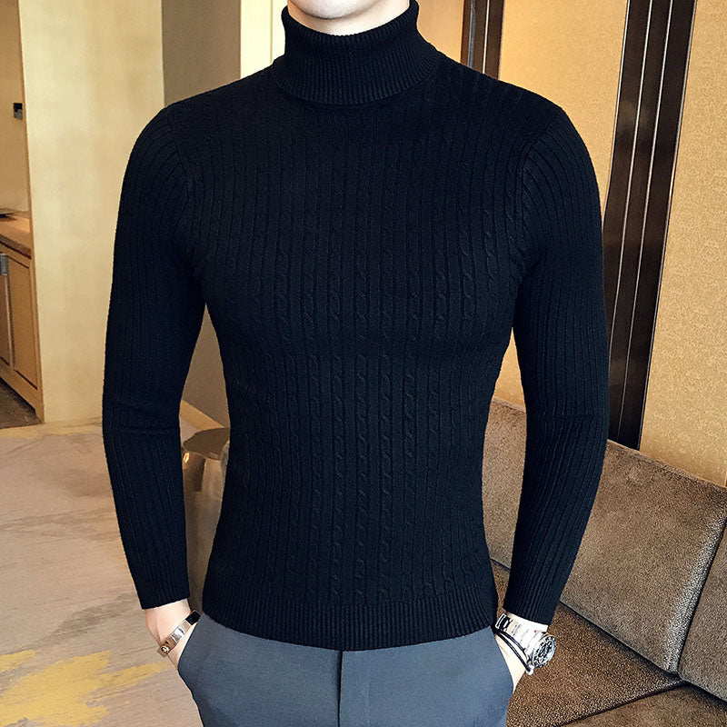 Luxury Men’s Turtleneck Pullover – Warm Winter Casual Knit Top