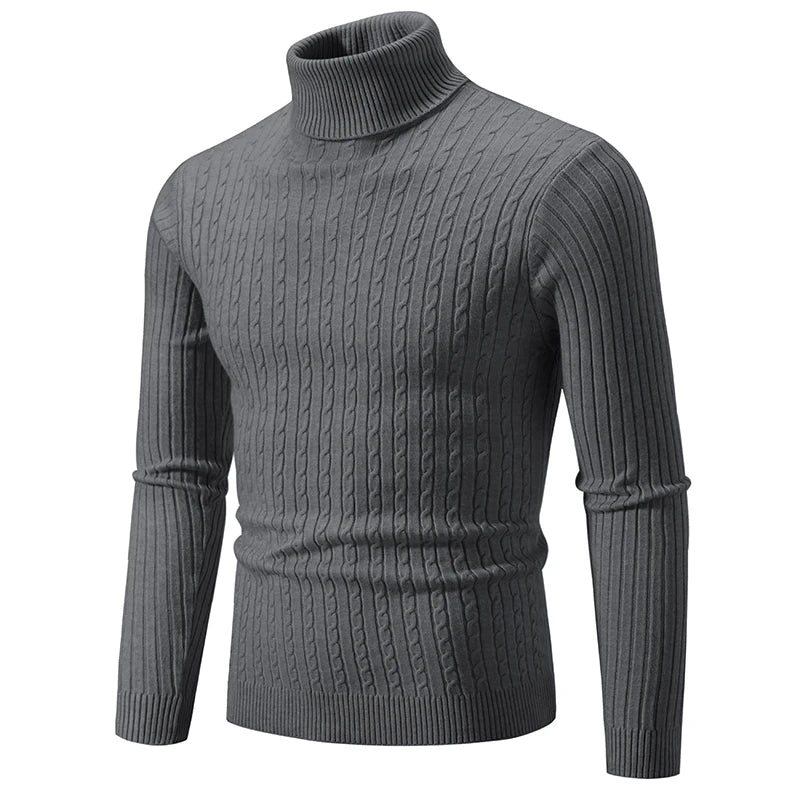 Luxury Men’s Turtleneck Pullover – Warm Winter Casual Knit Top