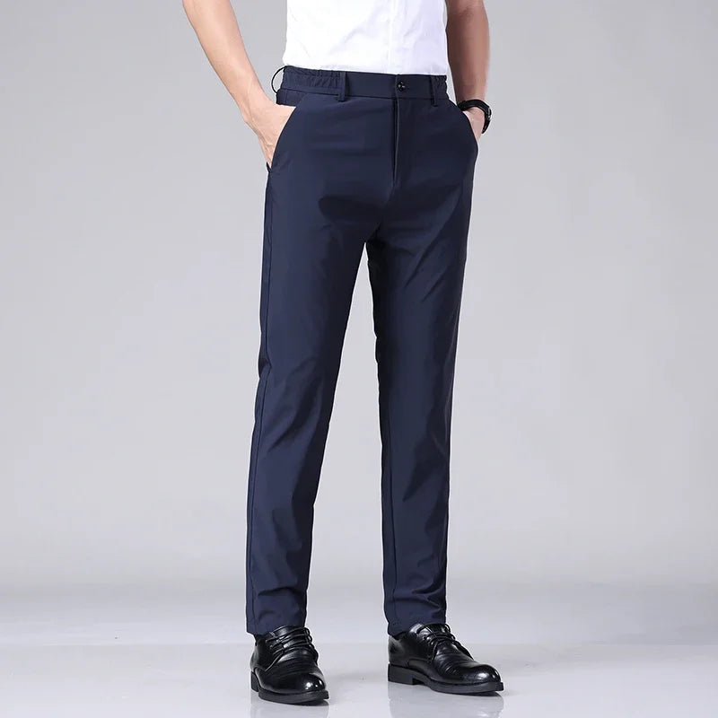 Korean Style Men’s Slim Trousers – Stretch Elastic Business Casual Pants