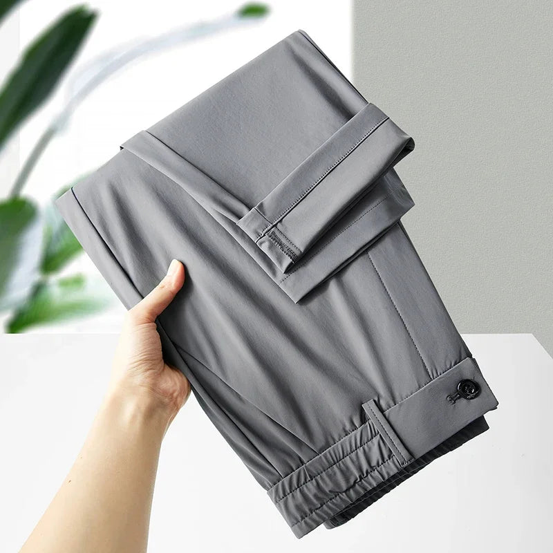Korean Style Men’s Slim Trousers – Stretch Elastic Business Casual Pants