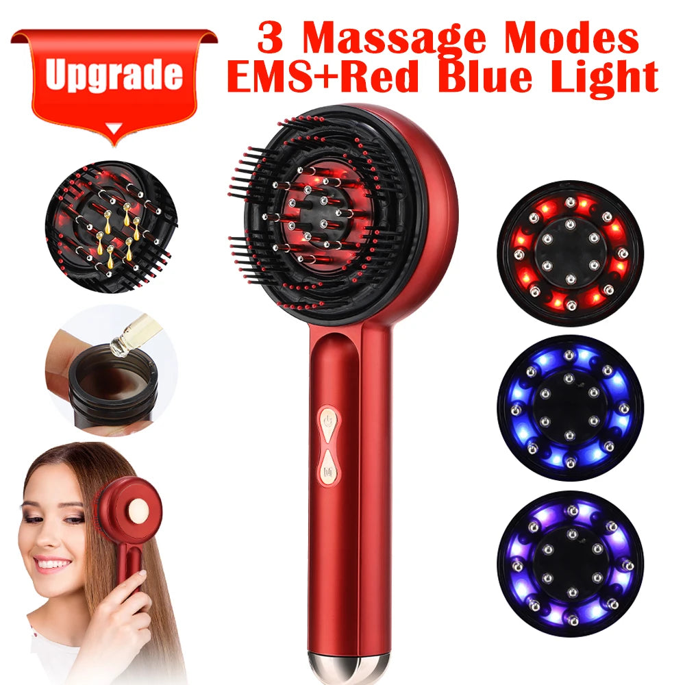 Electric Red-Light Scalp Massager – Hair Regrowth & Microcurrent Therapy Comb