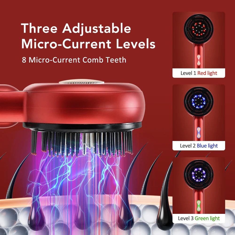 Electric Red-Light Scalp Massager – Hair Regrowth & Microcurrent Therapy Comb
