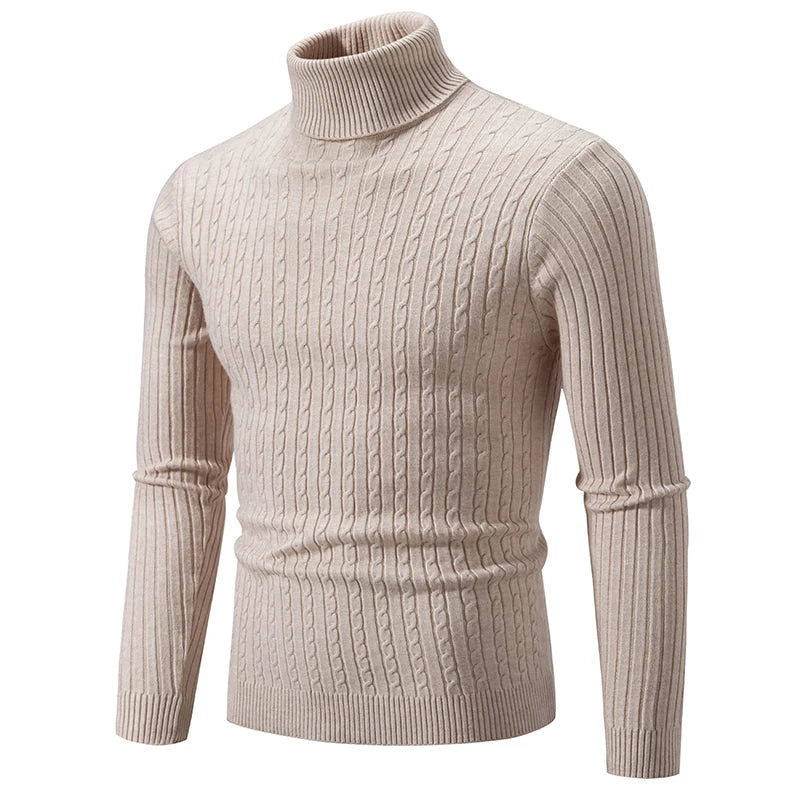 Luxury Men’s Turtleneck Pullover – Warm Winter Casual Knit Top
