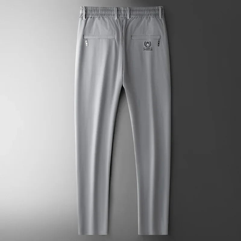 Luxury Korean Style Men’s Pants – Soft Ice Silk Straight Cut