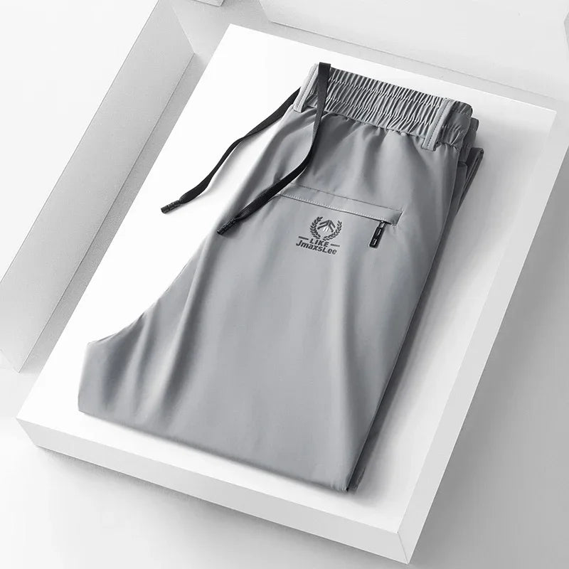 Luxury Korean Style Men’s Pants – Soft Ice Silk Straight Cut