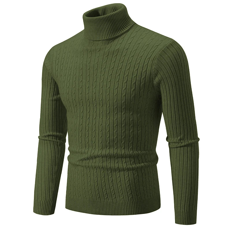 Luxury Men’s Turtleneck Pullover – Warm Winter Casual Knit Top